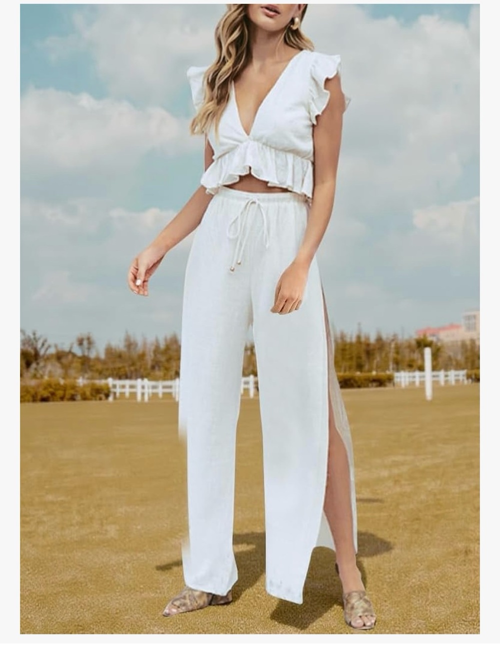 Two piece white matching set